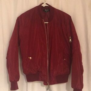 Red bomber jacket